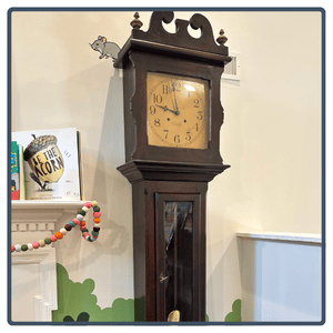 Grandfather clock at Juliet Books